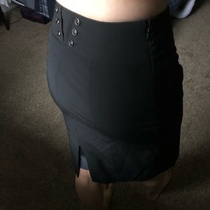 Black pencil skirt with back detail
